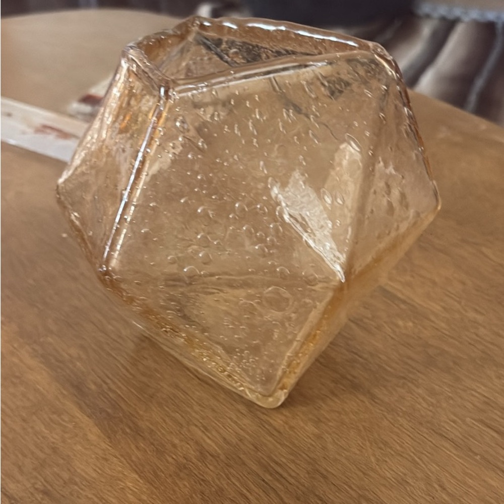 Geometric Amber Glass Dish